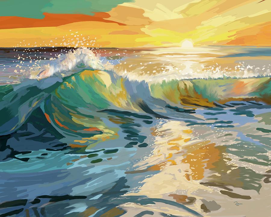 Crashing Waves Digital Art by Mark Ross