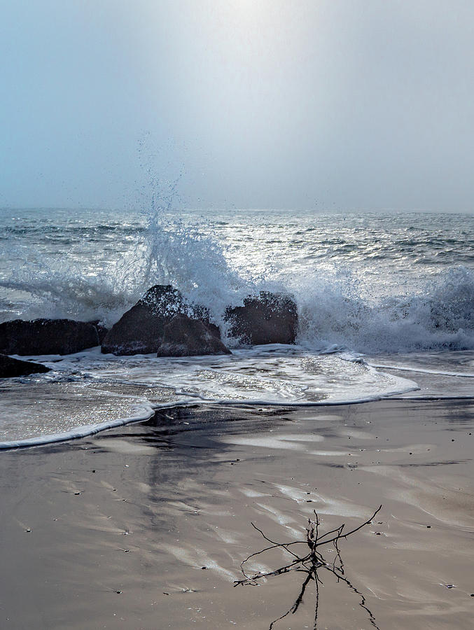 Crashing Waves On The Pacific Coastline, Ocean Shores, Washington Photograph