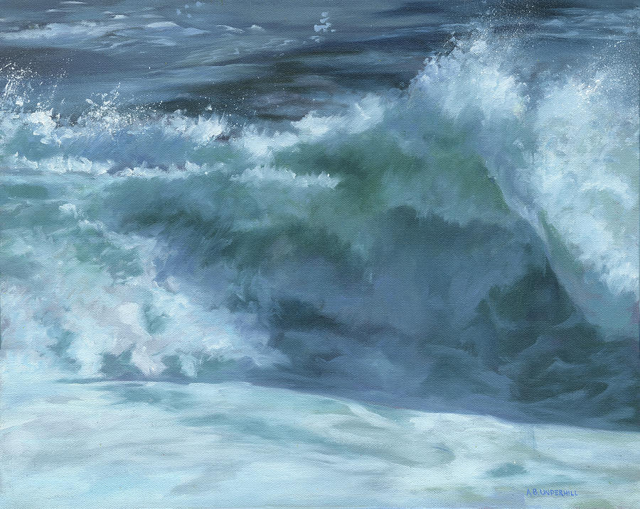 Crashing Waves, Pemaquid Point Painting by Alecia Underhill
