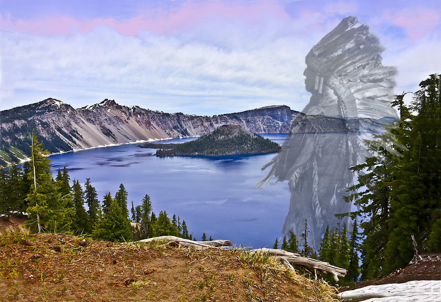 Crater Lake And Klamath Indian Chief Photograph by Joyce Dickens