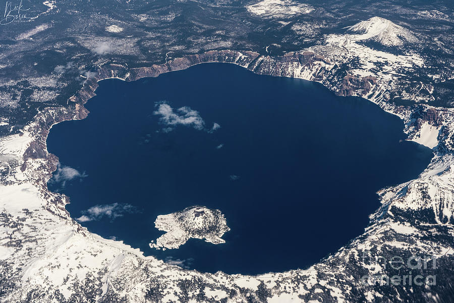 Crater Lake at 30,000 ft. Photograph by Nick Boren