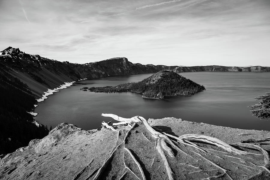 Crater Lake in Monochrome Photograph by Aashish Vaidya
