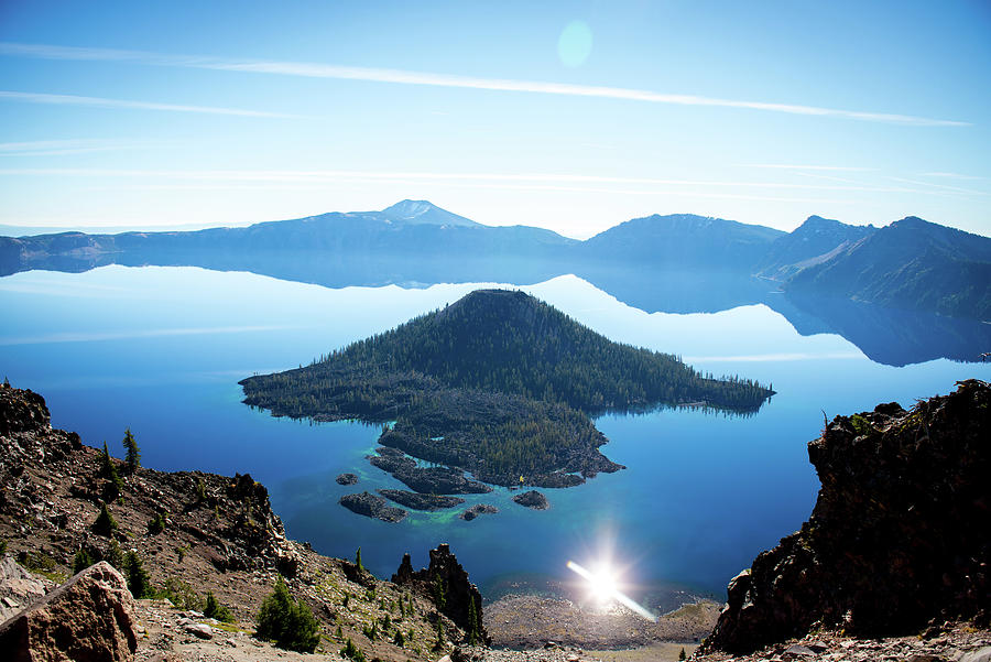 Crater Lake in the morning Photograph by Aileen Savage