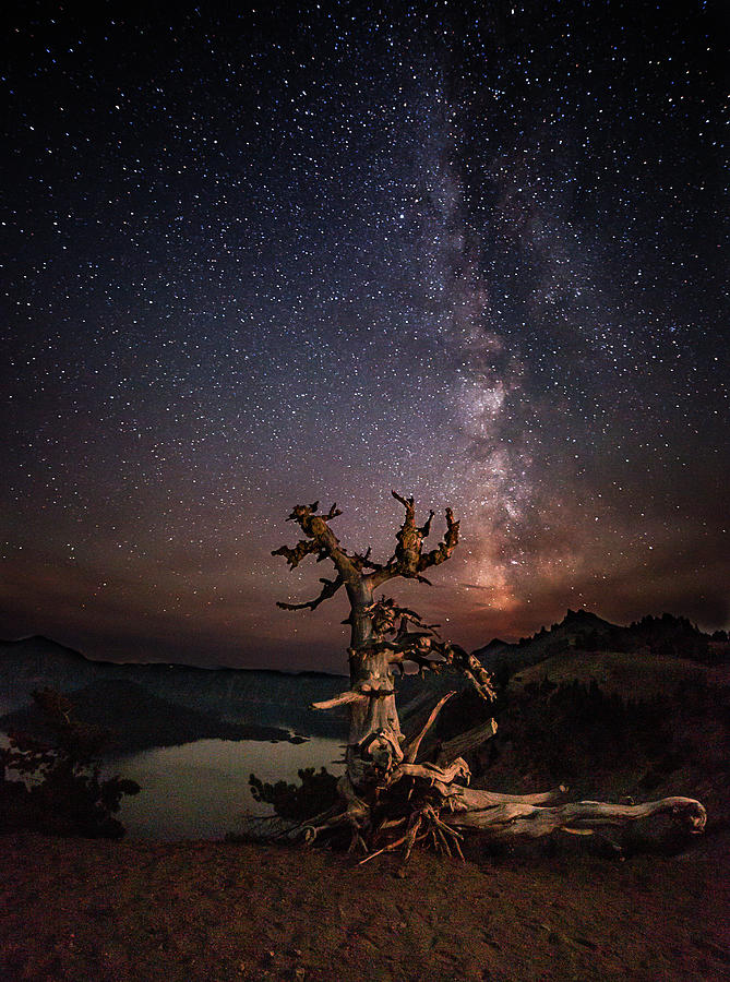 Crater Lake Night Sky 2 Photograph by Emil Davidzuk