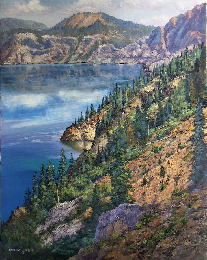 Crater Lake Oregon Painting - Crater Lake Overlook by Donald Neff