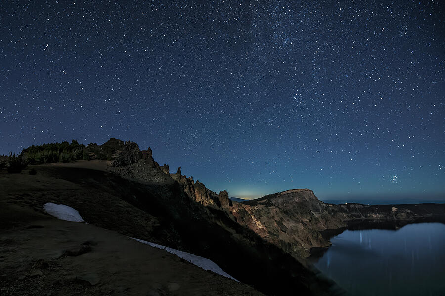 Crater Lake Rim Lighting Photograph by Tim Lyden Crater Lake Rim Lighting Photograph by Tim Lyden