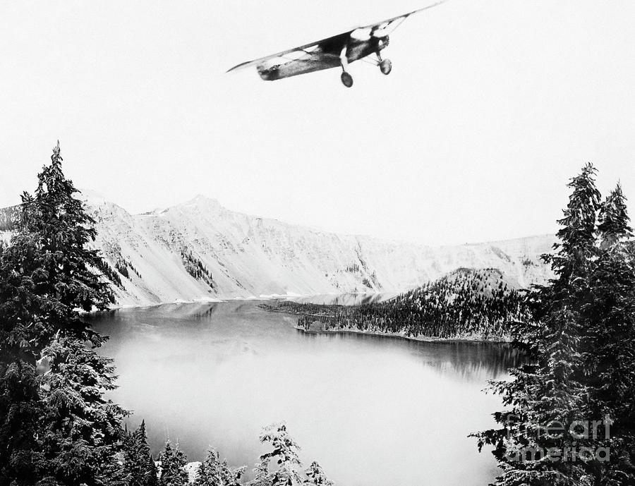 Transportation Photograph - Crater Lake - Spirit Of St. Louis, 1927 by Granger