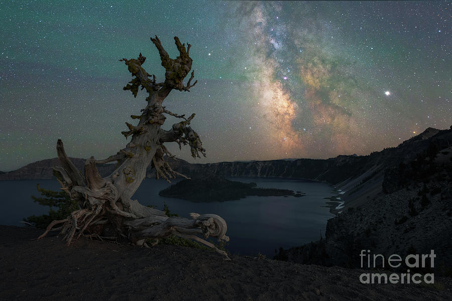 Crater Lake Stars Photograph