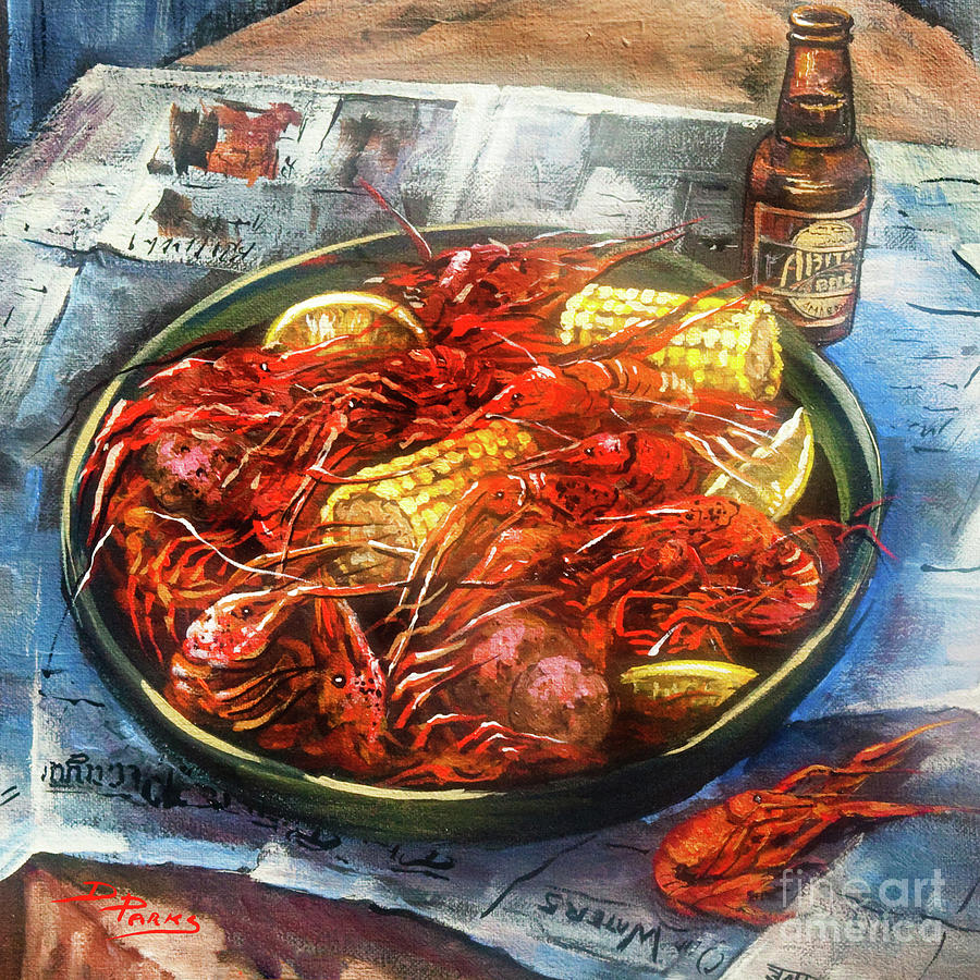 Beer Painting - Crawfish Celebration by Dianne Parks