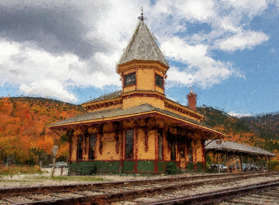 Crawford Depot Autumn Painting Painting by Dan Sproul