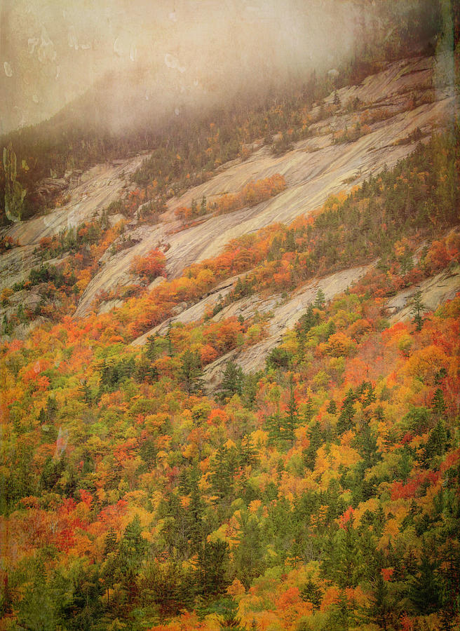Crawford Notch In Autumn Textured Photograph by Dan Sproul