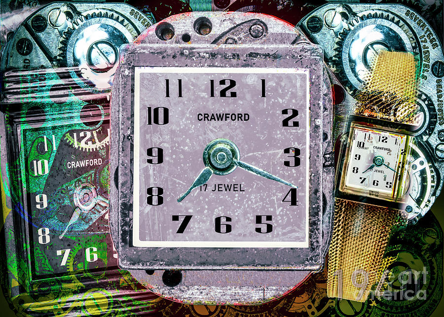 Crawford Watch Company 17 Jewel Digital Art by Anthony Ellis