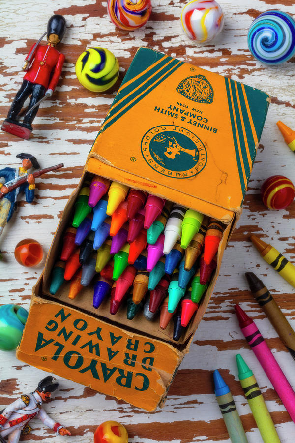Crayon Photograph - Crayolas And Old Toys by Garry Gay