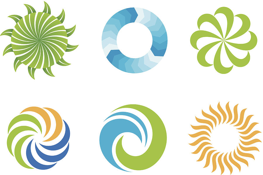 Crazy beautifl green nature circles logo design symbol Drawing by Maximillion_studio