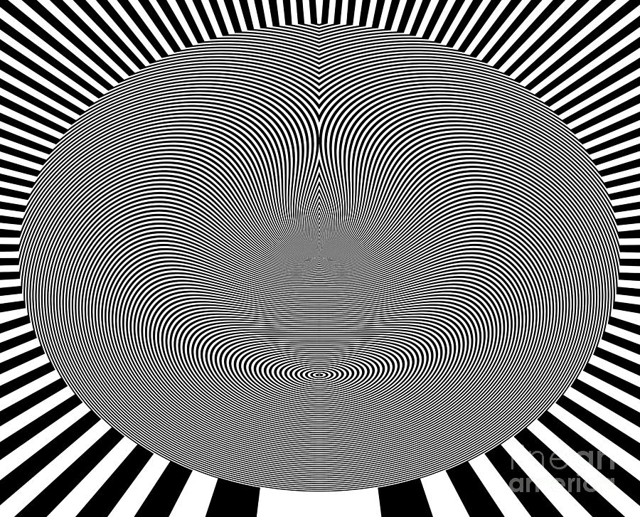 Black And White Digital Art - Crazy Circles by Two Hivelys