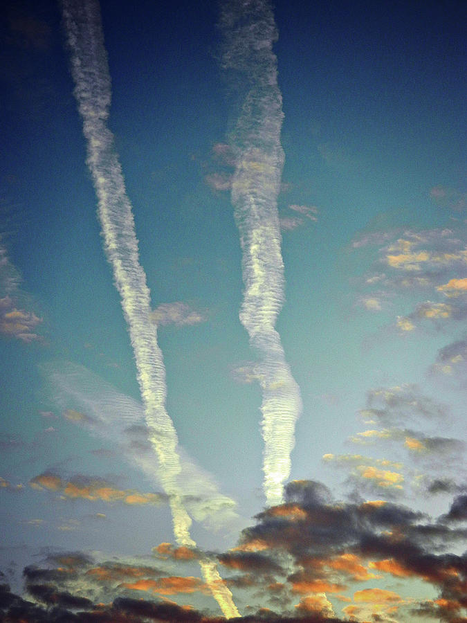 CRazy Clouds and Chem Trails Photograph by Cyryn Fyrcyd