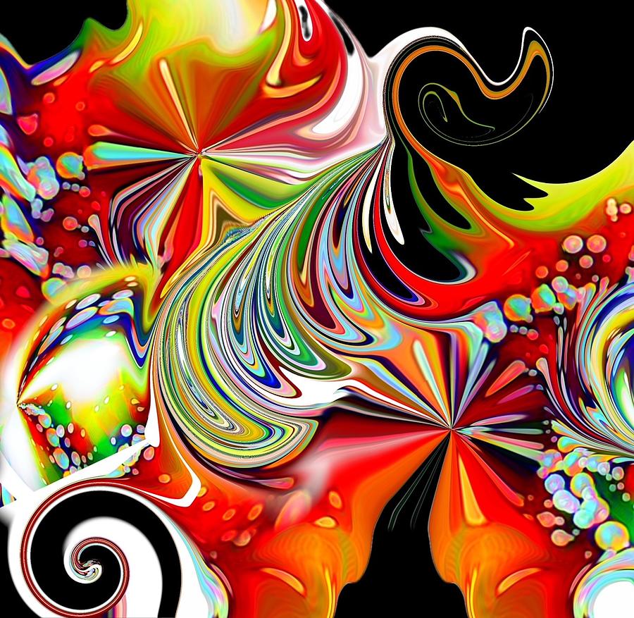 Crazy Cool Colors On Black Digital Art by Gayle Price Thomas
