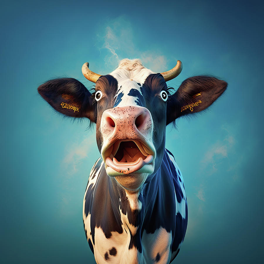 Crazy Cow 01 Digital Art by Matthias Hauser