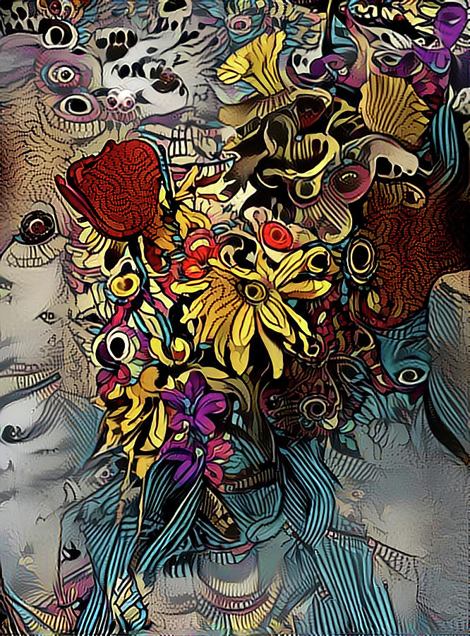 Crazy Floral Bouquet Digital Art by Cathy Anderson