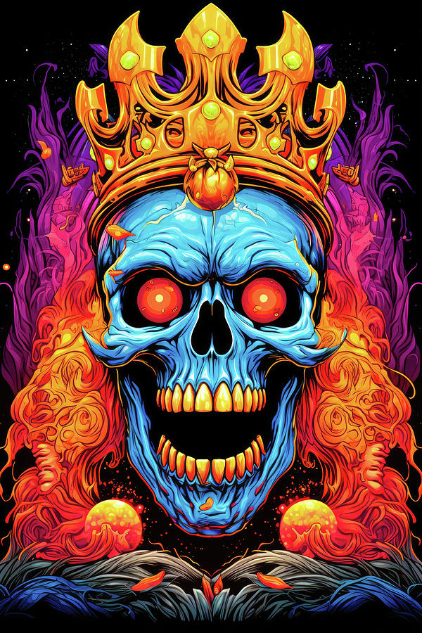 Crazy Halloween Skull King 01 Digital Art by Matthias Hauser
