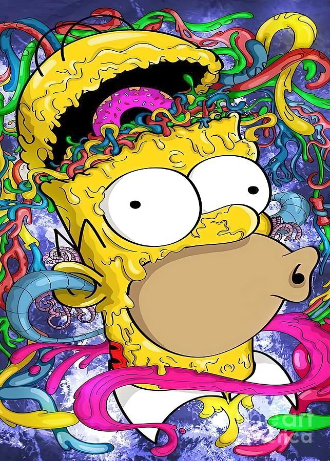 Crazy Homer Painting by Amy Grant - Fine Art America