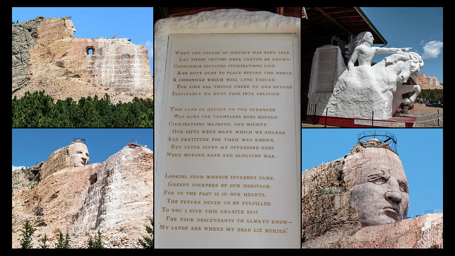 Crazy Horse Memorial - U.S. National Parks - Scenic Collage  Photograph by Ronald Reid