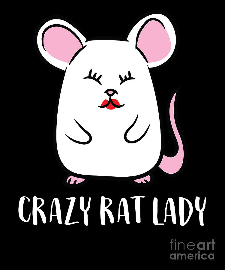 Crazy Rat Lady Funny Rat Digital Art by EQ Designs - Fine Art America