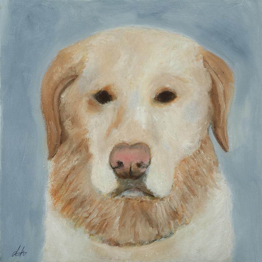 Cream and Carmel Dog Painting by Diane Holland  SF Intl Art