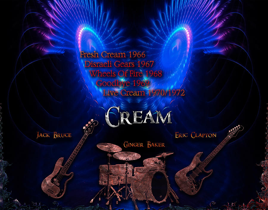 Cream Discography Digital Art by Michael Damiani