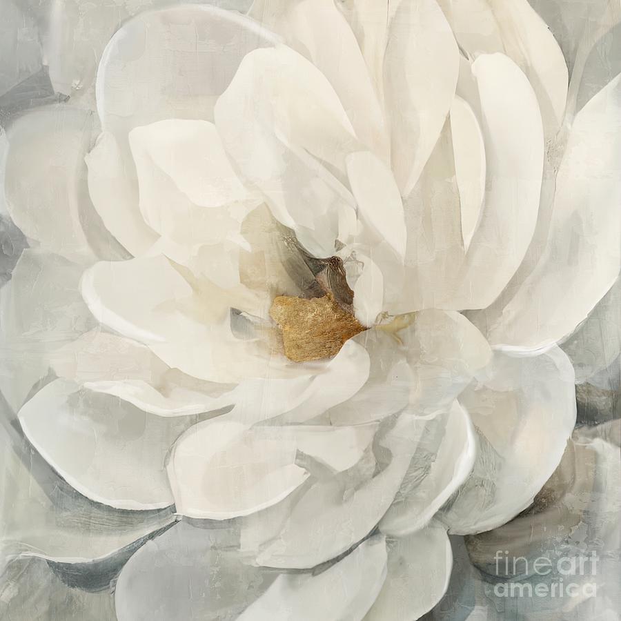 Cream Peony I Painting by Mindy Sommers