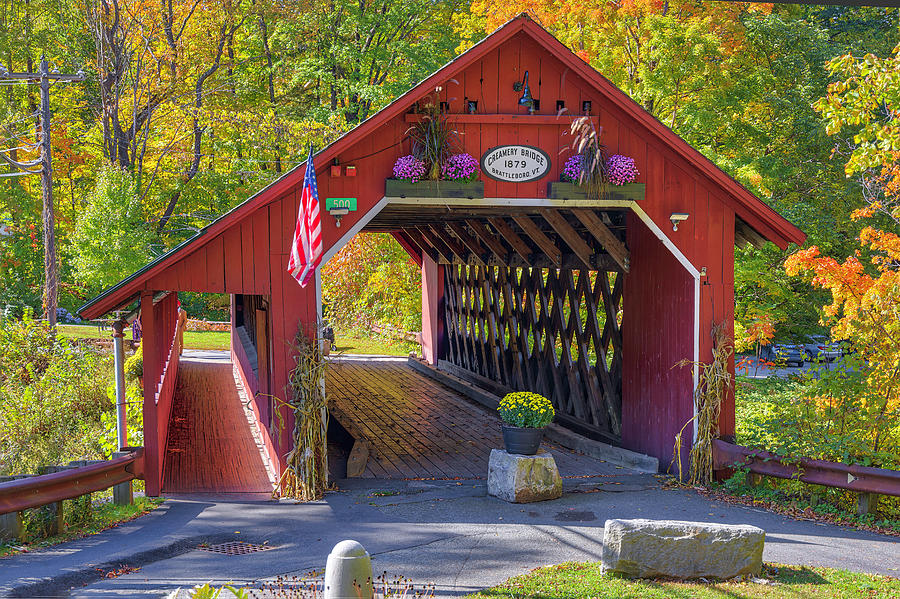 Creamery Covered Bridge West Brattleboro Vermont Photograph by Juergen Roth