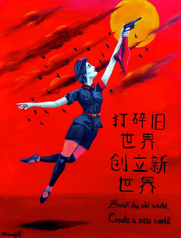 Communist Painting - Create a New World by Solveig Inga