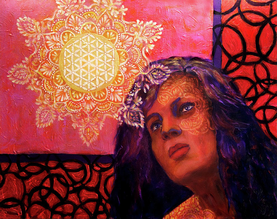Creation - Flower of Life Painting by Cora Marshall