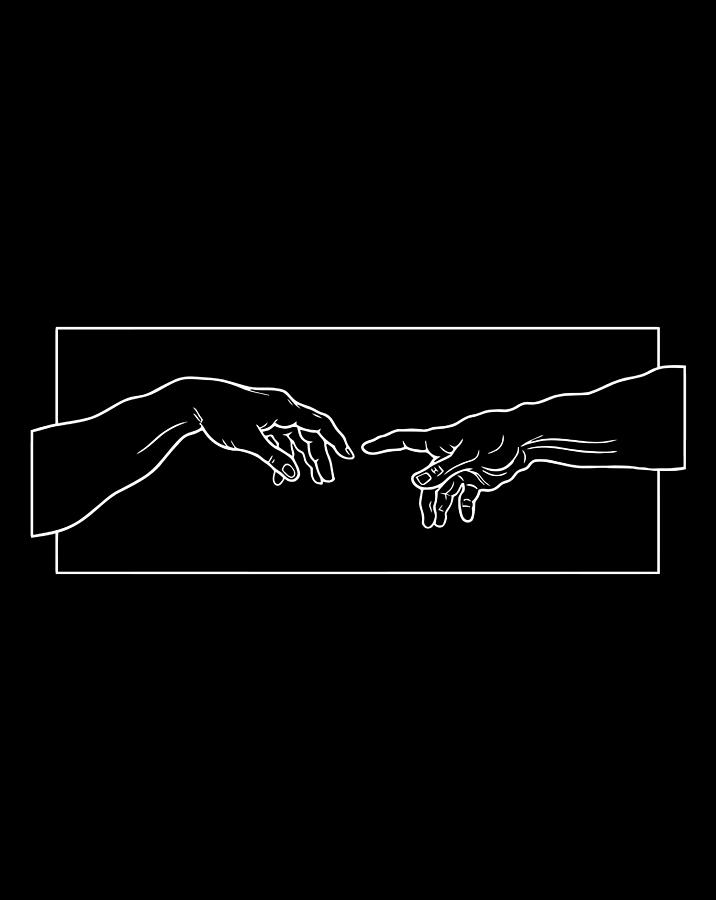 Creation Of Adam Hands Aesthetic Michelangelo Touch Of God Digital Art ...