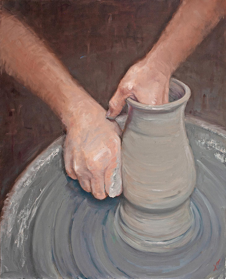 Creation - The Potters Hands Painting by Christy Sawyer