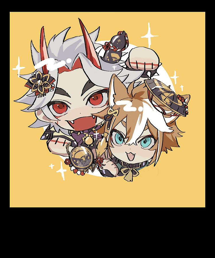 Creation Top Boss Humor Chibi Of Arataki Itto And Gorou Genshin Impact Cute Fans Digital Art 4379