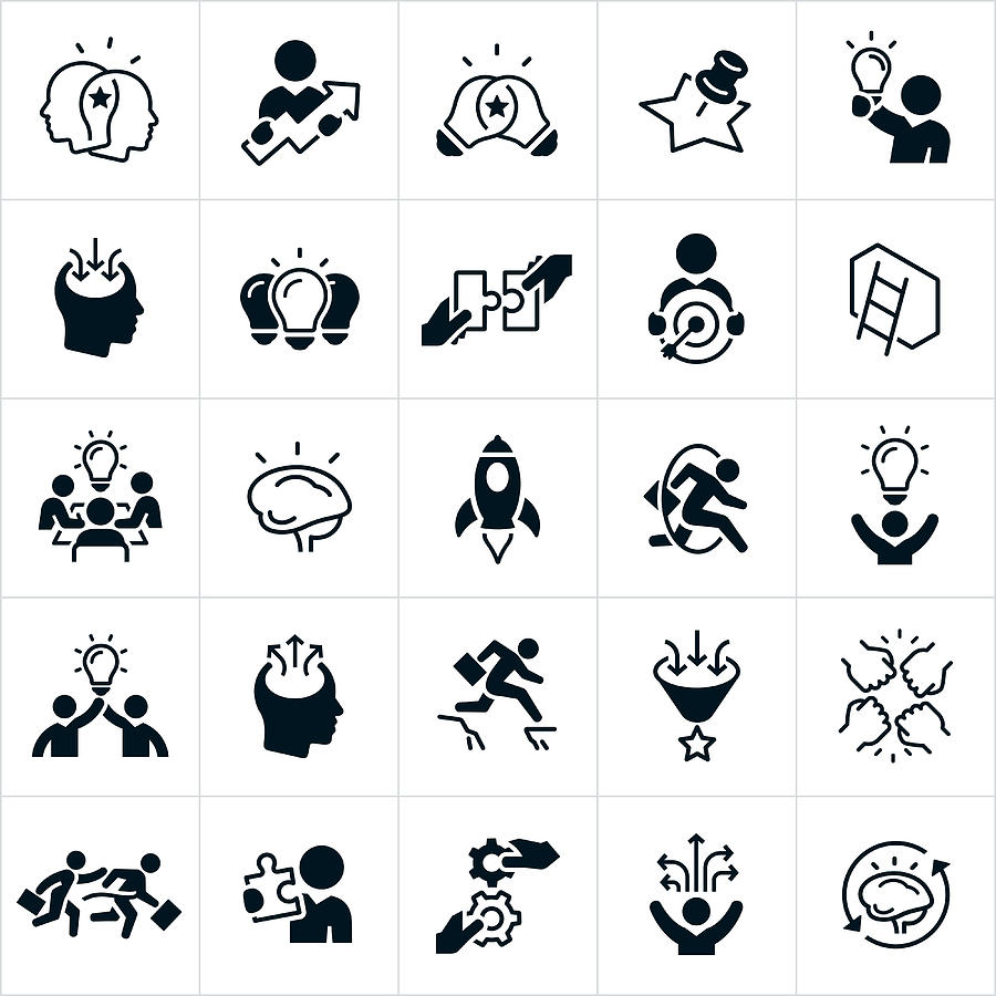 Creativity and Innovation Icons Drawing by Appleuzr