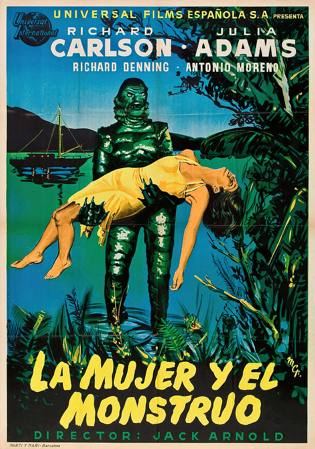 Vintage Mixed Media - Creature From the Black Lagoon, 1954 - art by MCP by Movie World Posters