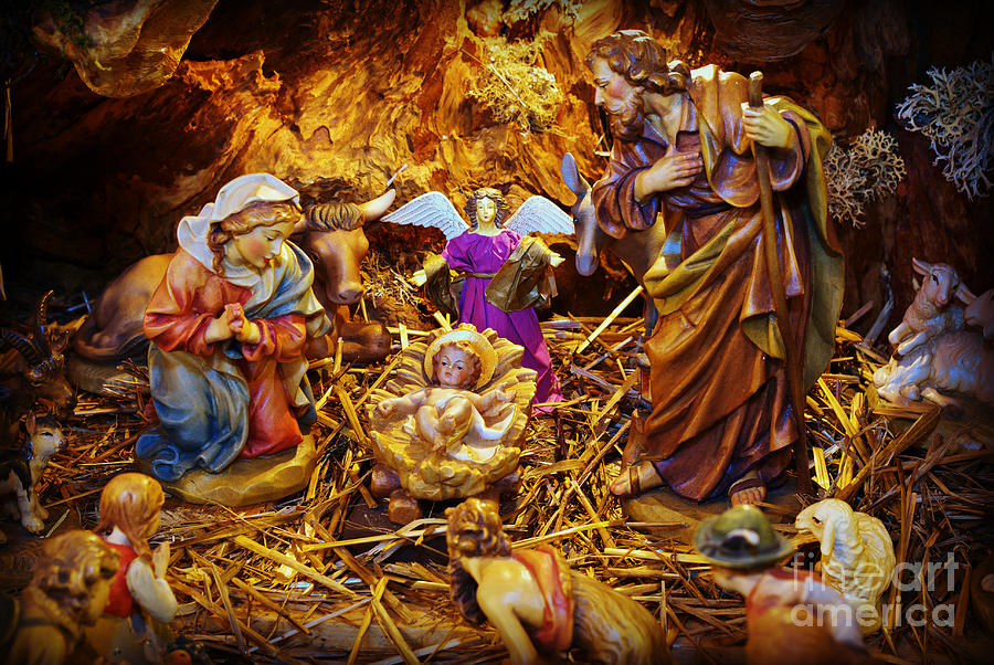 Creche Nativity Figures Photograph by Frank J Casella