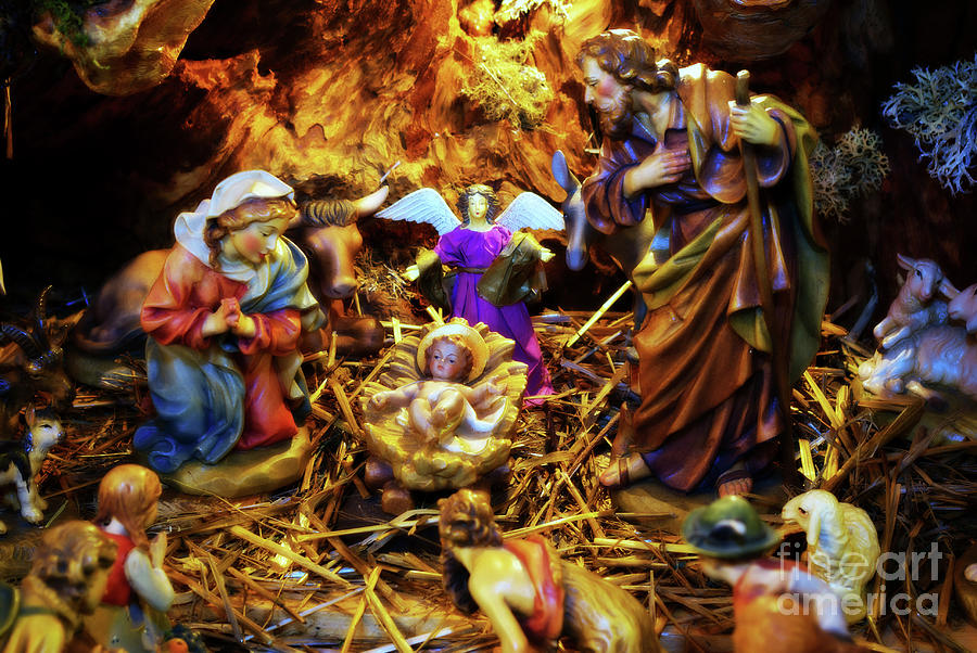 Creche Nativity Figures - Orton Effect Photograph by Frank J Casella