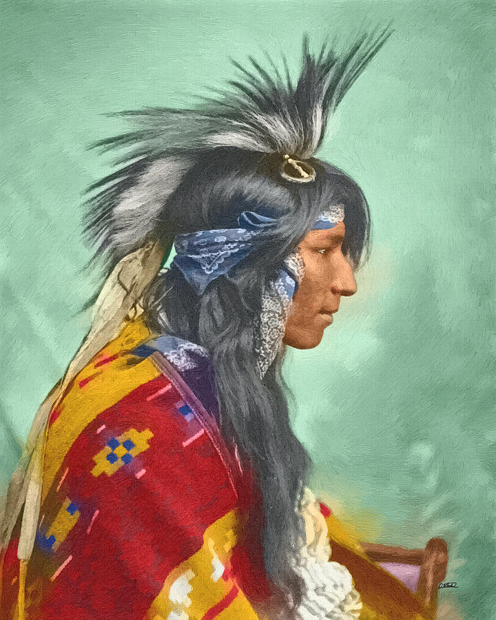 Cree Indian - DWP1538442 Painting by Dean Wittle