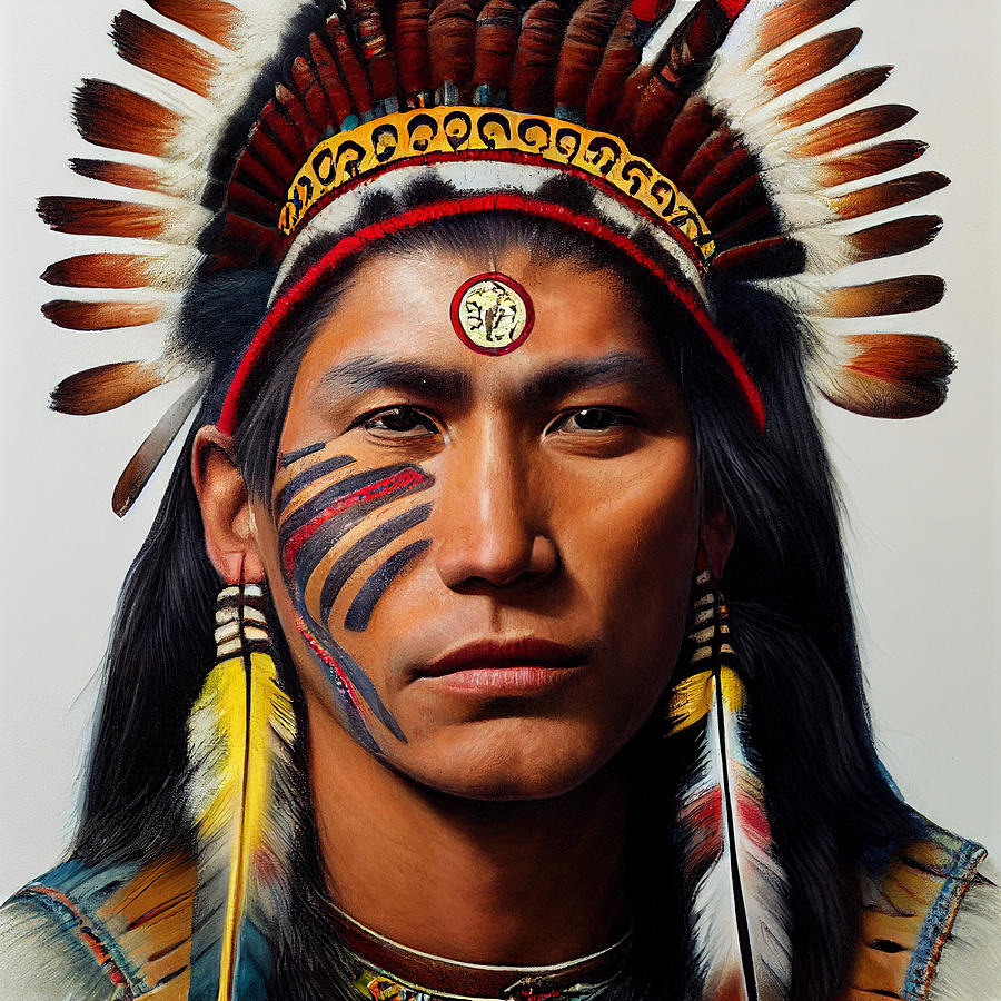 CREE INDIAN WARRIOR with realistic pleasant and 0437cfaf6455 ...