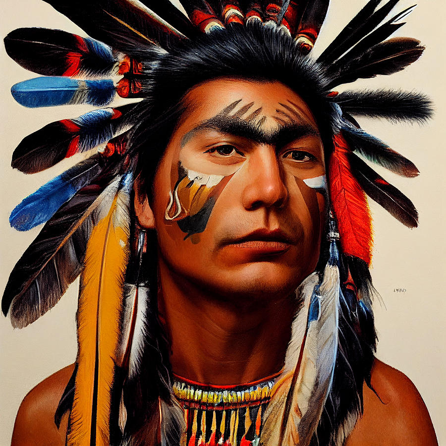 CREE INDIAN WARRIOR with realistic pleasant and 67b043b00e c730 ...