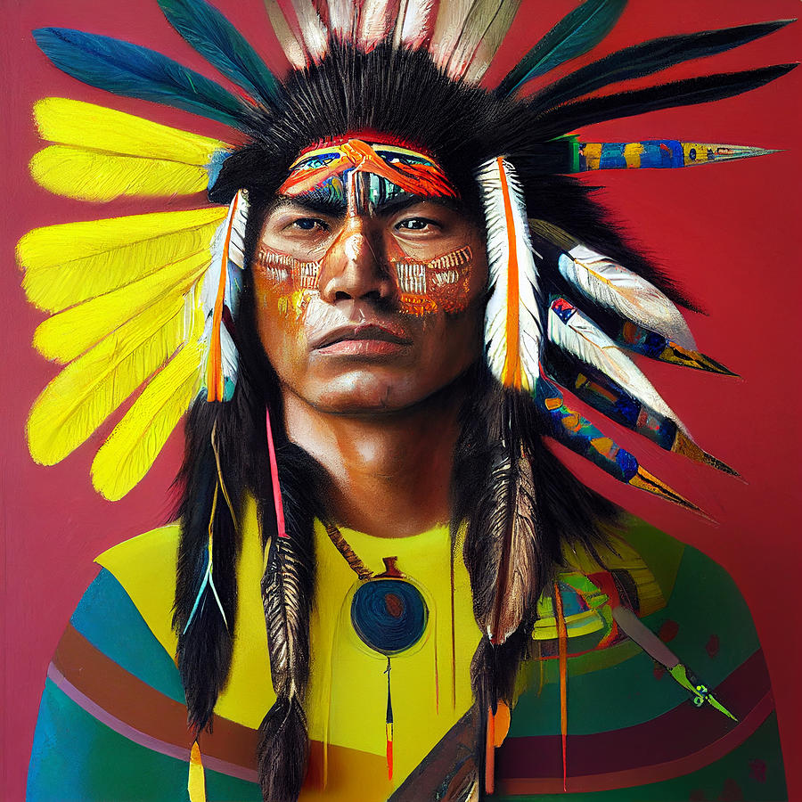 CREE INDIAN WARRIOR with realistic pleasant and ca6459cf6645563 ...