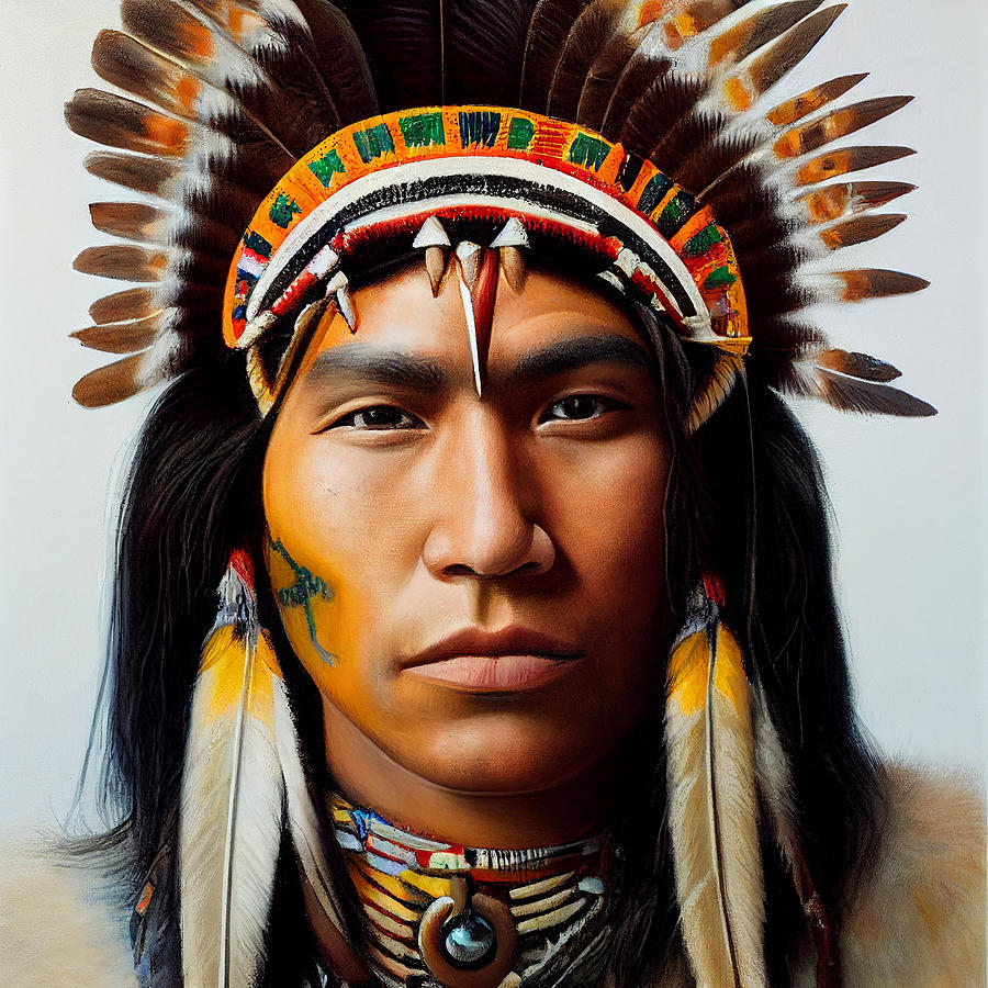 CREE INDIAN WARRIOR with realistic pleasant and e5aa6456f645563 ...