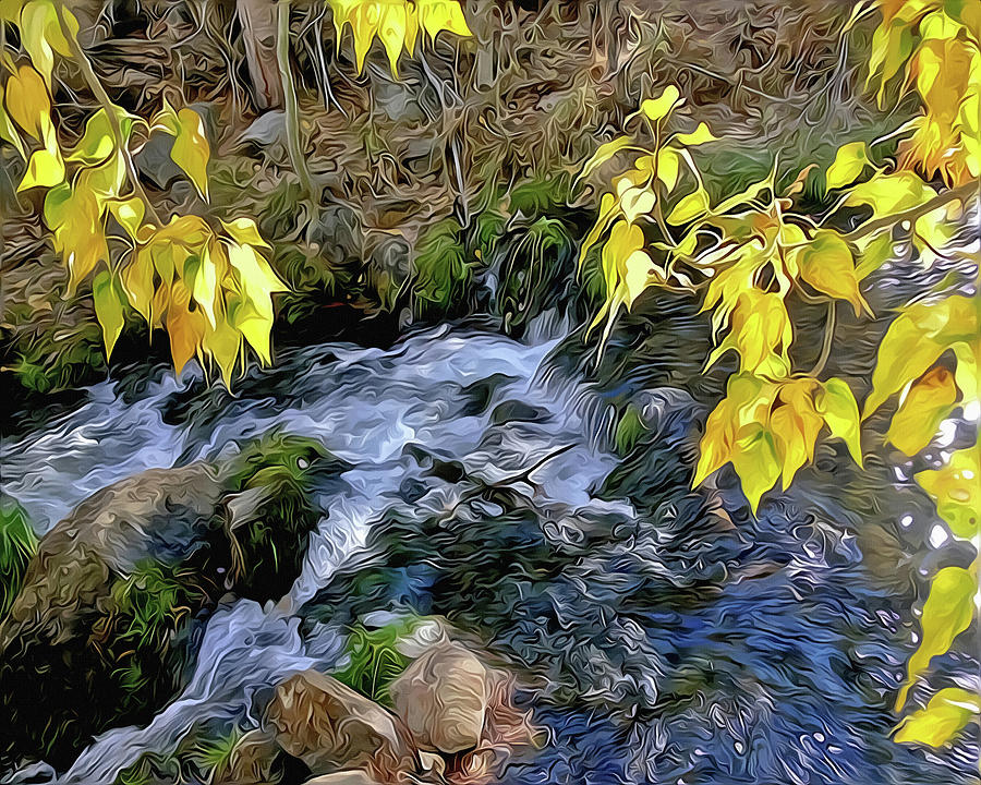 Lundy Creek and Aspen Leaves by Frank Lee Hawkins Lundy Creek and Aspen Leaves by Frank Lee Hawkins