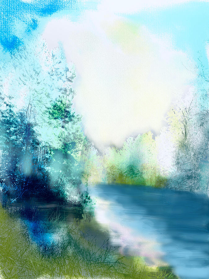Creek in the Morning Light Digital Art by Frank Bright