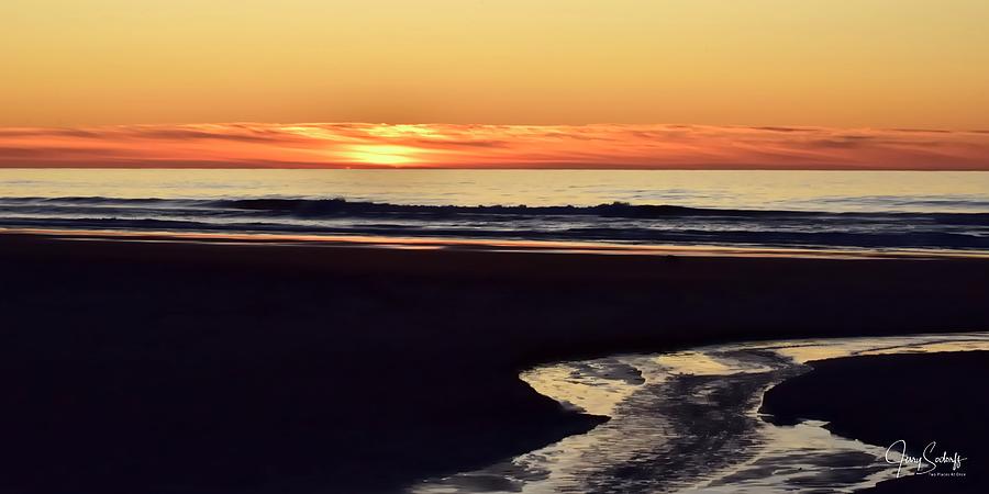Sunset Photograph - Creek To The Ocean by Jerry Sodorff