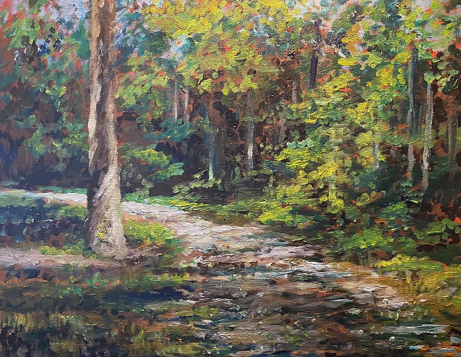 Creek Trail Painting by Larry Whitler