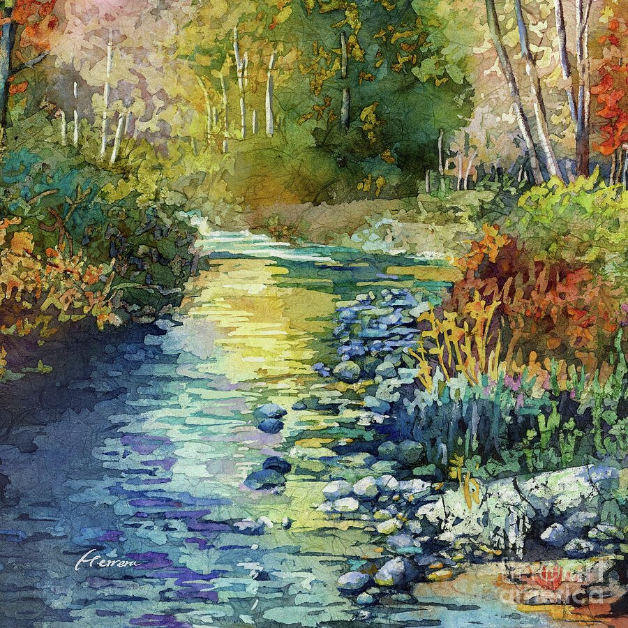 Creekside Tranquility - Autumn Creek 2 Painting